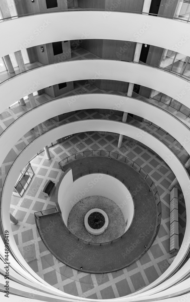 Aufkleber top view of a building with circular shapes