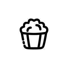 Pop Corn Food Vegetable Snack Yummy Monoline Symbol Icon Logo for Graphic Design UI UX and Website