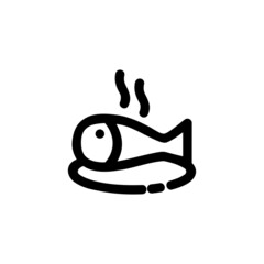 Fried Fish Food Vegetable Snack Yummy Monoline Symbol Icon Logo for Graphic Design UI UX and Website