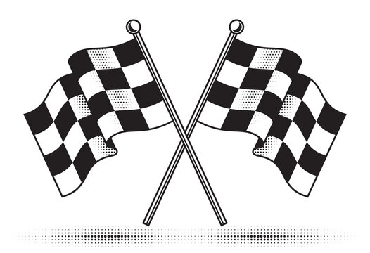 Vector checkered flags - reached the goal. Gradient free