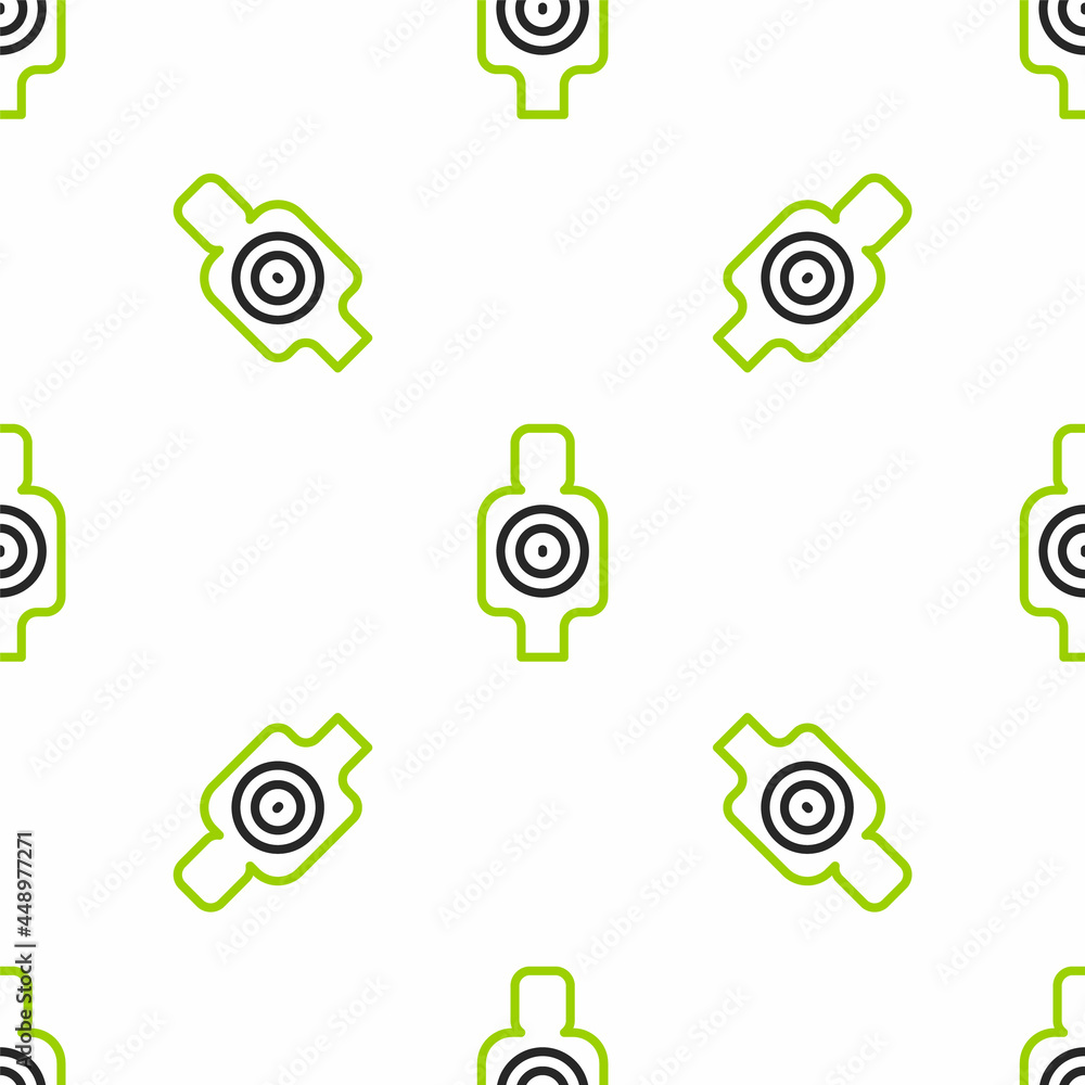 Aufkleber line human target sport for shooting icon isolated seamless pattern on white background. clean targe