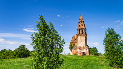 landscape abandoned orthodox church