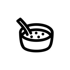 Soup Bowl Food Vegetable Snack Yummy Monoline Symbol Icon Logo for Graphic Design UI UX and Website