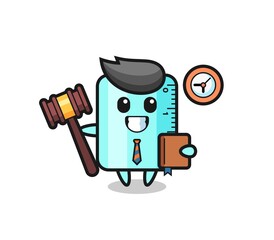 Mascot cartoon of ruller as a judge