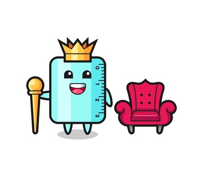 Mascot cartoon of ruller as a king
