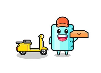 Character Illustration of ruller as a pizza deliveryman