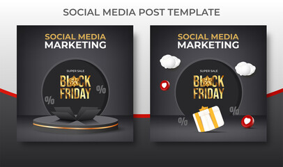  Black friday super sale promotion. black friday social media post template.