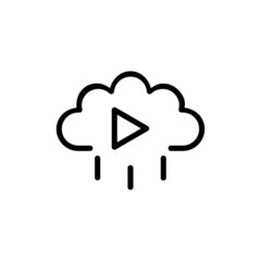 Cloud Play Technology Gadget Vector Logo Monoline Icon Symbol for Graphic Design UI UX or Website