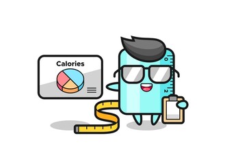 Illustration of ruller mascot as a dietitian