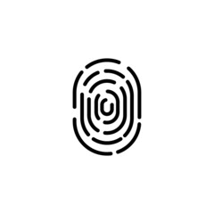 Finger Print Technology Gadget Vector Logo Monoline Icon Symbol for Graphic Design UI UX or Website