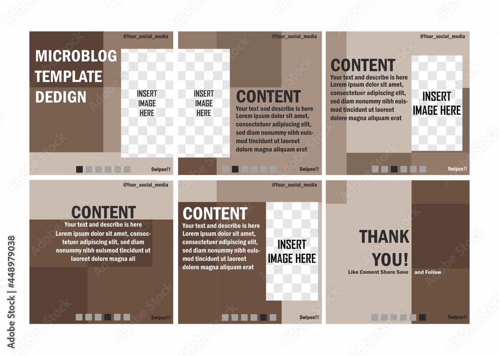 Aufkleber minimalist microblog and carousel design idea. easy to edit with vector file. can use for your creat