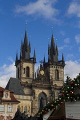 Fototapeta na wymiar Christmas in Prague on Old Town Square 09.12.2018.