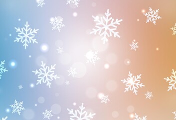 Light Blue, Yellow vector background in Xmas style.