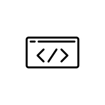 Coding Technology Gadget Vector Logo Monoline Icon Symbol for Graphic Design UI UX or Website