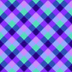 Madras seamless print, diagonal plaid pattern, bright fabric checkered print, colorful tartan wallpaper