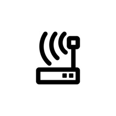 Router Technology Gadget Vector Logo Thick Bold Monoline Icon Symbol for Graphic Design UI UX or Website