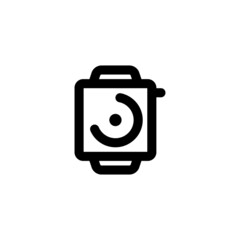 Smart Watch Hand Clock Technology Gadget Vector Logo Thick Bold Monoline Icon Symbol for Graphic Design UI UX or Website