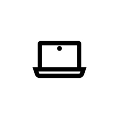 Fototapeta premium Laptop Technology Gadget Vector Logo Thick Bold Monoline Icon Symbol for Graphic Design UI UX or Website