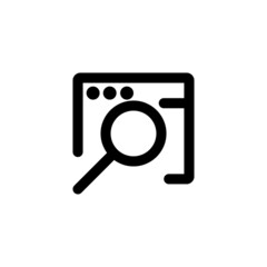 Web Search Technology Gadget Vector Logo Thick Bold Monoline Icon Symbol for Graphic Design UI UX or Website
