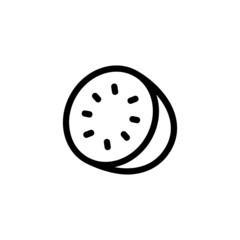 Kiwi Fruit Plant Flower Monoline Icon Symbol Logo for Graphic Design and Web