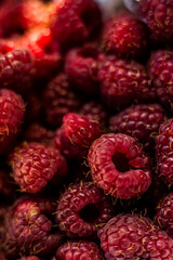 Fresh organic ripe raspberry - forest fruit