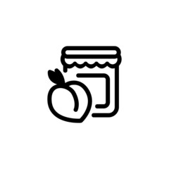 Peach Jam Fruit Plant Flower Monoline Icon Symbol Logo for Graphic Design and Web