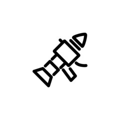 RPG Rocket Launcher Weapon Monoline Icon Logo Vector for Graphic Design and Web