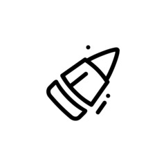 Ammo Weapon Monoline Icon Logo Vector for Graphic Design and Web