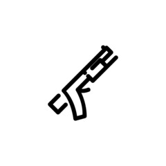 Shotgun Weapon Monoline Icon Logo Vector for Graphic Design and Web