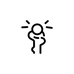 Mage Staff Weapon Monoline Icon Logo Vector for Graphic Design and Web