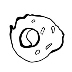 Doodle scrambled eggs on a white background top view.