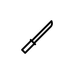 Katana Weapon Monoline Icon Logo Vector for Graphic Design and Web