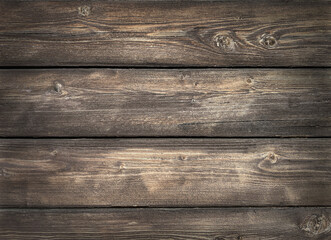 Fototapeta premium Old dark wooden background top view