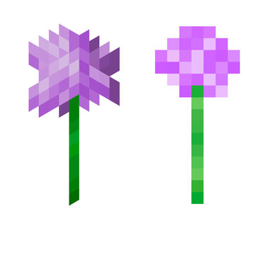 Pixel onion batun. Game object concept. Flower Onion Batun.  illustration