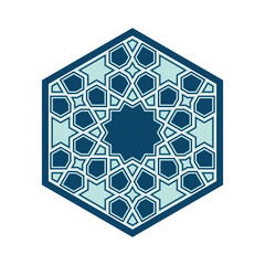 Islamic traditional rosette for greetings cards decoration and design on white backgrounds. Vector illustration.