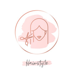 Woman haircut, hairstyle. Beauty social media highlight cover