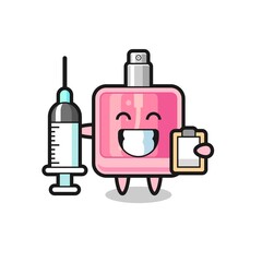 Mascot Illustration of perfume as a doctor