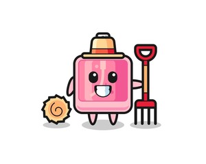 Mascot character of perfume as a farmer
