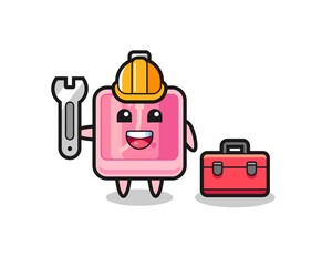 Fototapeta premium Mascot cartoon of perfume as a mechanic