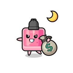 Illustration of perfume cartoon is stolen the money