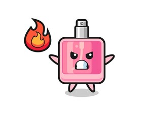 perfume character cartoon with angry gesture