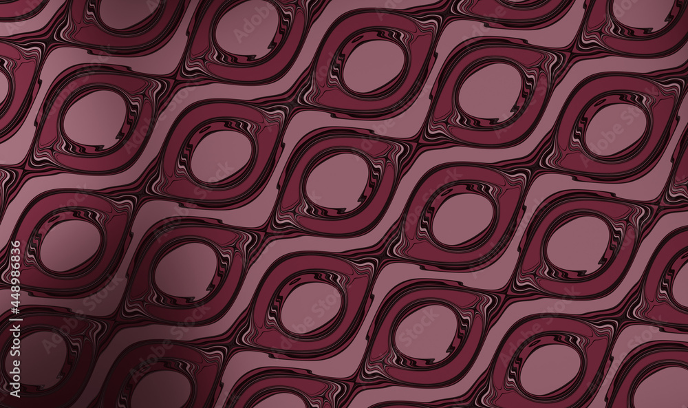 Poster illustration of a red background with an interconnected pattern
