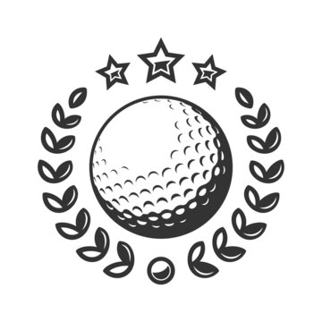 Emblem of a golf ball. Golf tournament vector logo