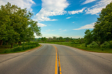 Turn in a country road