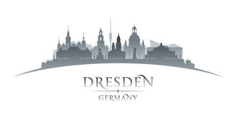 Naklejka premium Dresden Germany city silhouette white background