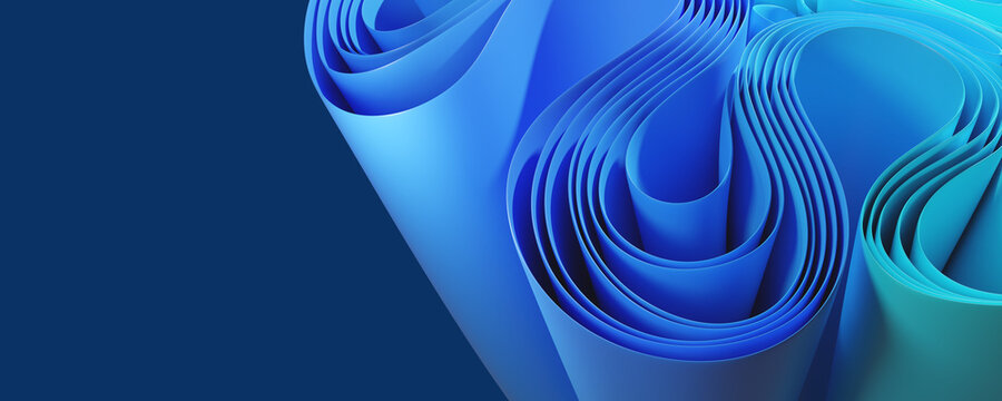 abstract background with blue and turquoise curves