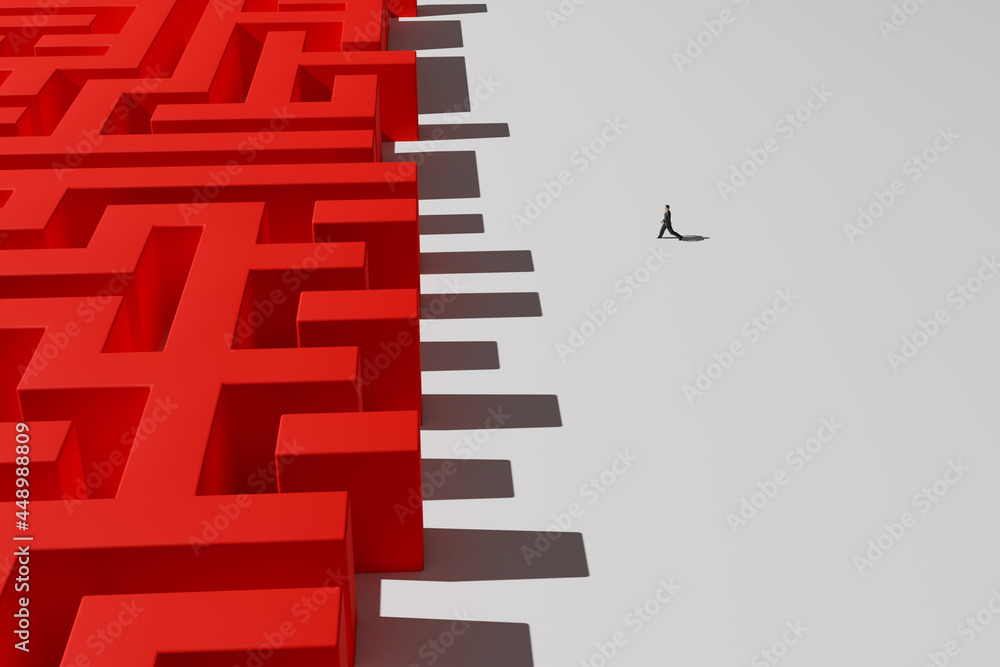 Poster the concept of finding the right solution, the path to business success, guessing the right answer. 