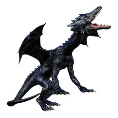 3D Rendering Fairy Tale Dragon on White