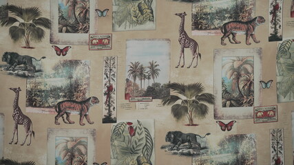 wild animal print  on fabric