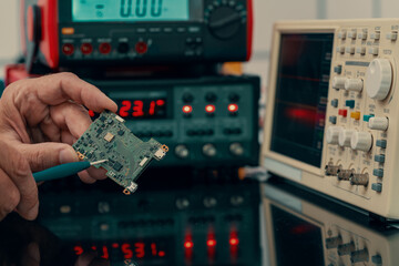 Development of the design of an electronic device in the laboratory of semiconductor electronics
